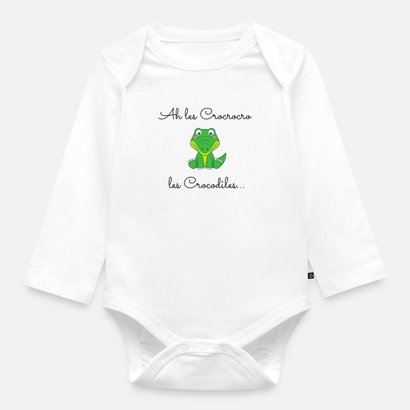Ah les crocrocro - Body Bébé bio manches longues - blanc