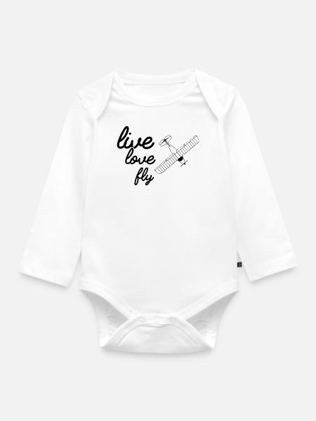 Ultraleichtflugzeug UL Pilot Flugzeug Flieger - Baby Bio-Langarm-Body - Weiß