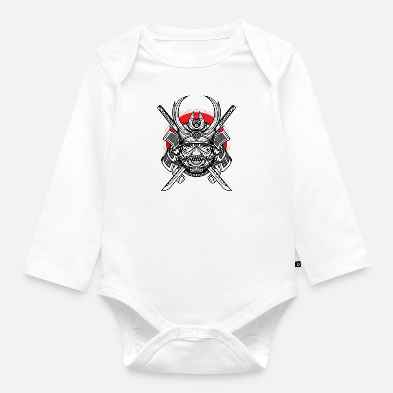 samurai shogun - Baby Bio-Langarm-Body - Weiß