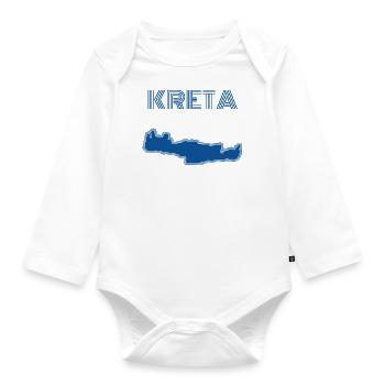 Kreta - Baby Bio-Langarm-Body - Weiß - Vorne