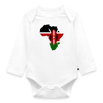Kenya - Organic Longsleeve Baby Bodysuit - white - Front