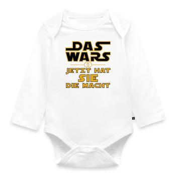DAS WARS - Jetzt hat SIE die Macht - Baby Bio-Langarm-Body - Weiß - Vorne