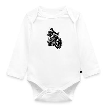 Je suis libre je suis à moto - Body Bébé bio manches longues - blanc - Devant