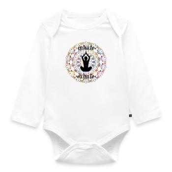 Inhale and Exhale - Baby Bio-Langarm-Body - Weiß - Vorne