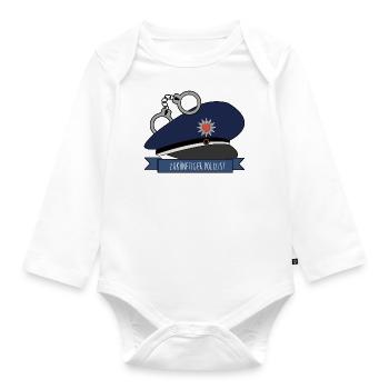 Polizist - Baby Bio-Langarm-Body - Weiß - Vorne
