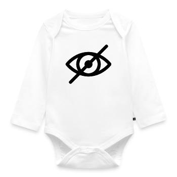 Schauen Sie nicht! - Baby Bio-Langarm-Body - Weiß - Vorne