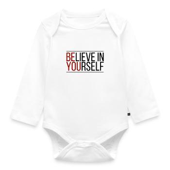 Believe in yourself - Organic Longsleeve Baby Bodysuit - white - Front