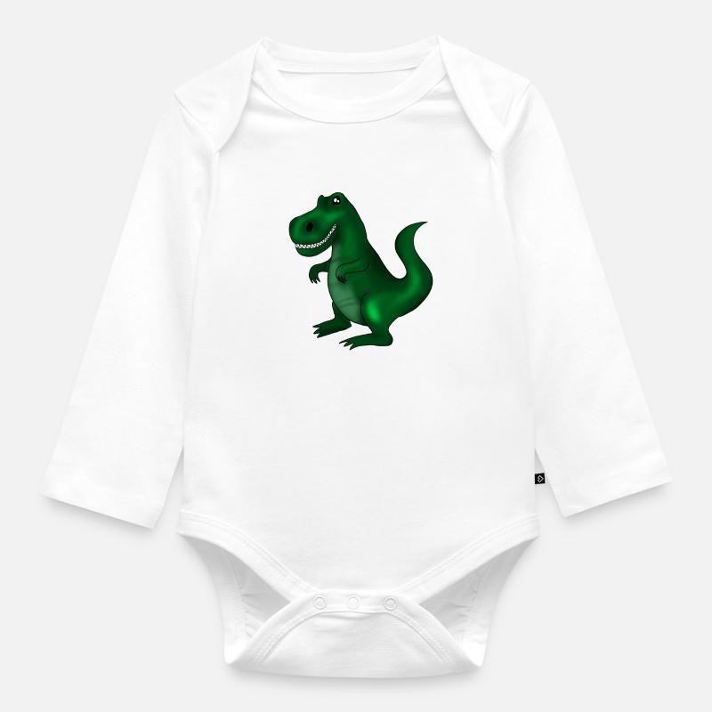 Dinosaure - Body Bébé bio manches longues - blanc