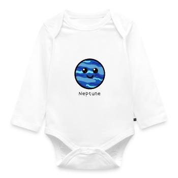 Cute Neptune - Organic Longsleeve Baby Bodysuit - white - Front