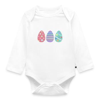 COLORFUL EASTER EGGS - Organic Longsleeve Baby Bodysuit - white - Front