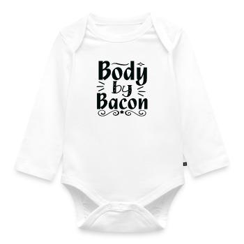 Body by Bacon - Organic Longsleeve Baby Bodysuit - white - Front