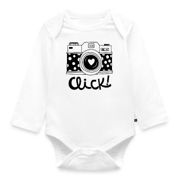 Click - Organic Longsleeve Baby Bodysuit - white - Front