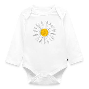 Daisy Flower White Daisy Flower Flowers - Organic Longsleeve Baby Bodysuit - white - Front