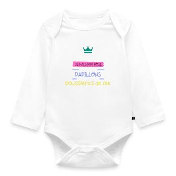 JE SUIS LA REINE des licornes (blanc) - Body Bébé bio manches longues - blanc - Devant