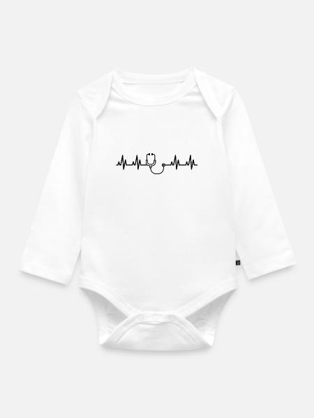 Medizin -Design - Baby Bio-Langarm-Body - Weiß