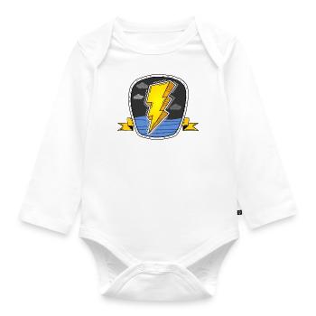 Lightning Shield - Organic Longsleeve Baby Bodysuit - white - Front