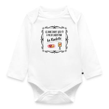 Raclette - Body Bébé bio manches longues - blanc - Devant