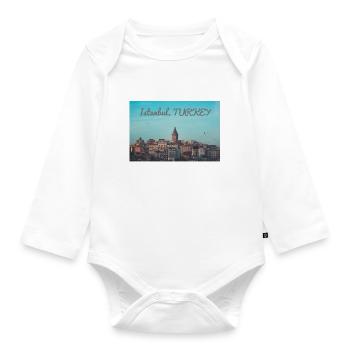 Istanbul - Organic Longsleeve Baby Bodysuit - white - Front