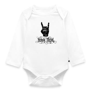 métal lourd - Body Bébé bio manches longues - blanc - Devant