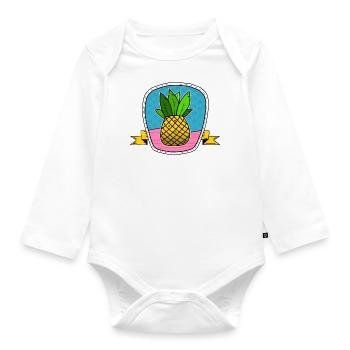 Pineapple Shield - Organic Longsleeve Baby Bodysuit - white - Front