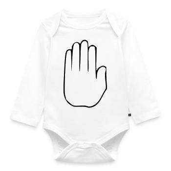 Emoji Stopp Skizze schwarz - Baby Bio-Langarm-Body - Weiß - Vorne