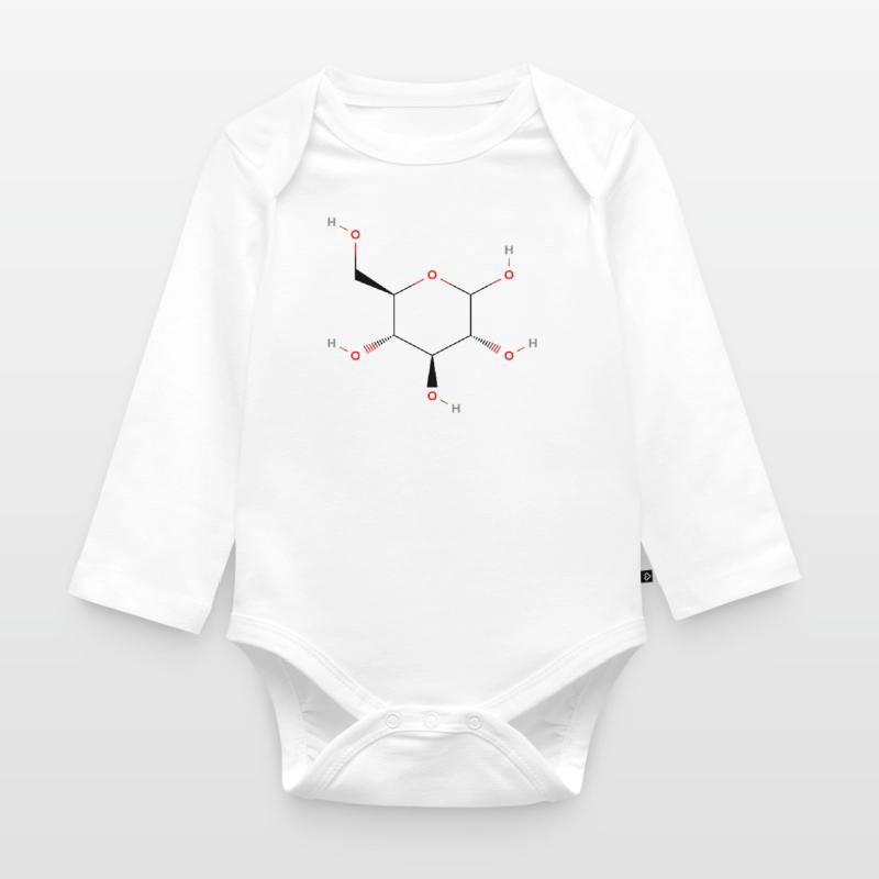 Glucose Molecule - Colored Structural Formula Organic Longsleeve Baby Bodysuit