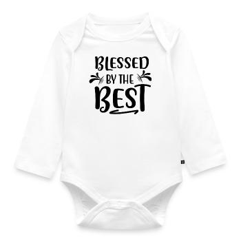 Blessed by the Best - Organic Longsleeve Baby Bodysuit - white - Front