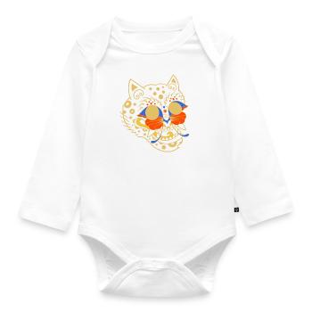 K-Tiger, The Butterfly Dream (Blue,Red) - Organic Longsleeve Baby Bodysuit - white - Front