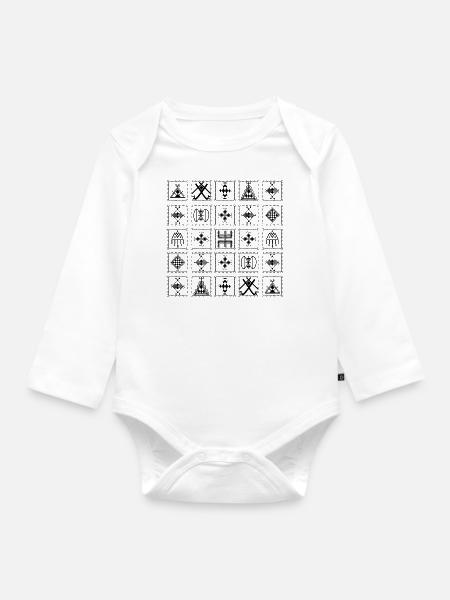 Muster berber - Baby Bio-Langarm-Body - Weiß