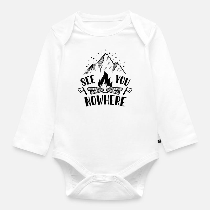 Mer vous nowhere | Camping Nature Design - Body Bébé bio manches longues - blanc