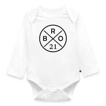 bro 21 - Organic Longsleeve Baby Bodysuit - white - Front