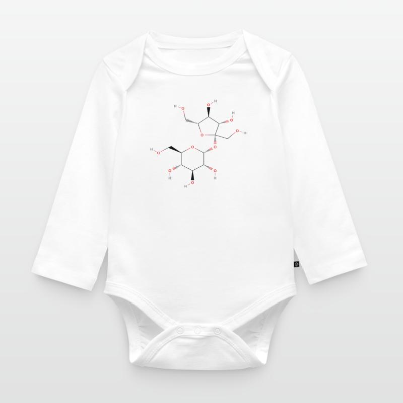 Molécule de sucre - Formule structurale colorée Body Bébé bio manches longues