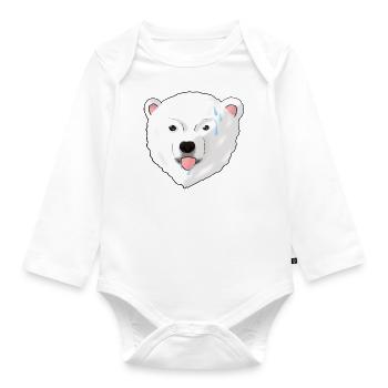 Ours polaire - Body Bébé bio manches longues - blanc - Devant