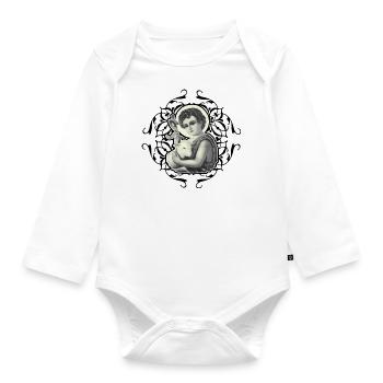 Saint John of the Baby Sheep - Organic Longsleeve Baby Bodysuit - white - Front