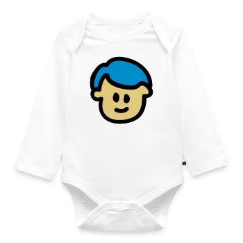cute boy - kleiner Junge 3 - Baby Bio-Langarm-Body - Weiß - Vorne