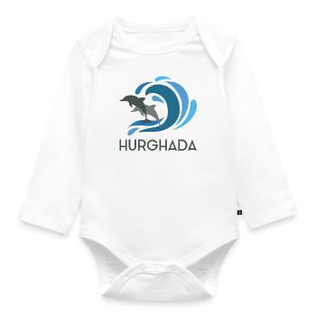 Hurghada and its dolphins - Organic Longsleeve Baby Bodysuit - white - Front