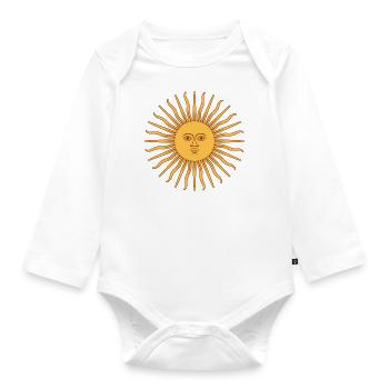 Sonne Argentinien Nostalgie Fußball-Idee Geschenk - Baby Bio-Langarm-Body - Weiß - Vorne