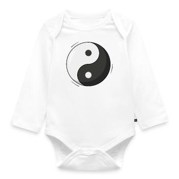 Yin and Yang - Organic Longsleeve Baby Bodysuit - white - Front