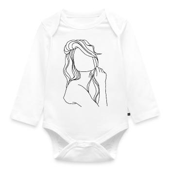 PowerWoman - Baby Bio-Langarm-Body - Weiß - Vorne