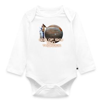 Zeus/Jupiter - God of Sky and Thunder - Organic Longsleeve Baby Bodysuit - white - Front