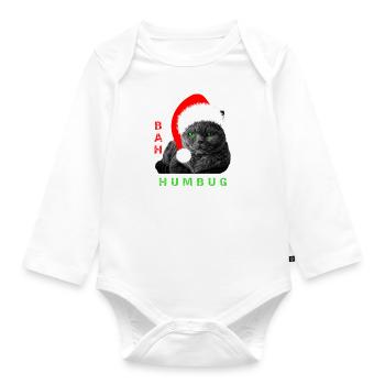 Bah Humbug Chat de Noël - Body Bébé bio manches longues - blanc - Devant