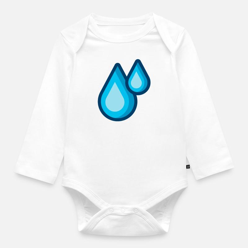 gouttes d’eau - Body Bébé bio manches longues - blanc