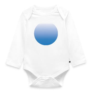 Sun blue with gradient 02 - Organic Longsleeve Baby Bodysuit - white - Front