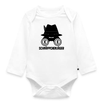 Schnäppchenjäger Geschenk - Baby Bio-Langarm-Body - Weiß - Vorne