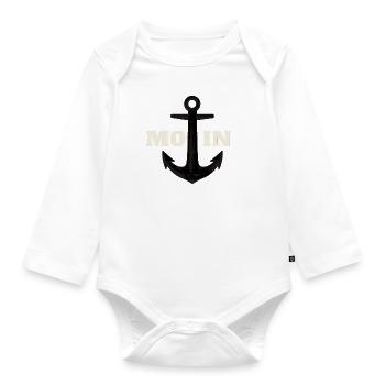 MOIN MOIN MOIN - Baby Bio-Langarm-Body - Weiß - Vorne