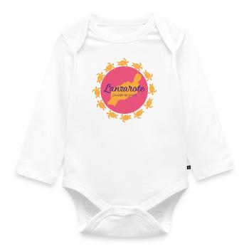 Lanzarote Canary Islands with turtles - Organic Longsleeve Baby Bodysuit - white - Front