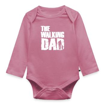 Le papa qui marche - Body Bébé bio manches longues - mauve - Devant