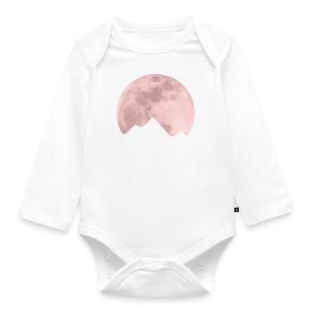 Moon mountain - Organic Longsleeve Baby Bodysuit - white - Front