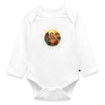 Maria Madonna - Organic Longsleeve Baby Bodysuit - white - Front