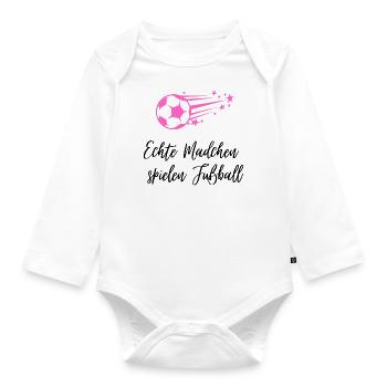Fußball - Baby Bio-Langarm-Body - Weiß - Vorne